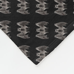 Spooky Vintage Bats Gothic Punk Fleece Blanket