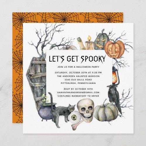 Spooky Vintage Gothic Halloween Party  Invitation