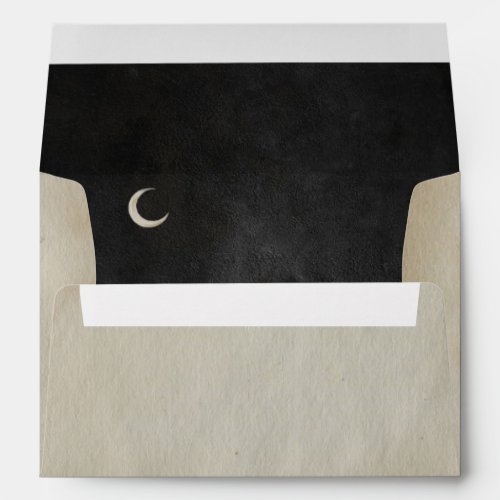 Spooky Vintage Halloween  Crescent Moon  Envelope