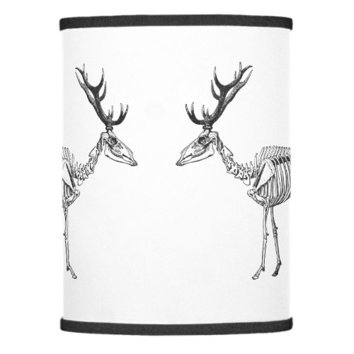 Spooky vintage skeleton reindeer drawing lamp shade