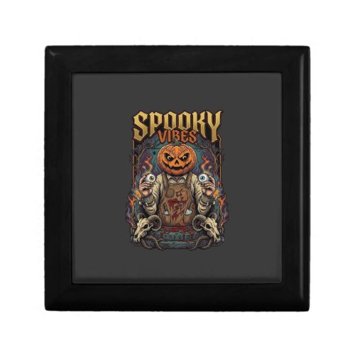 Spooky Vires Halloween Pumpkin Head Holding Eyebal Gift Box