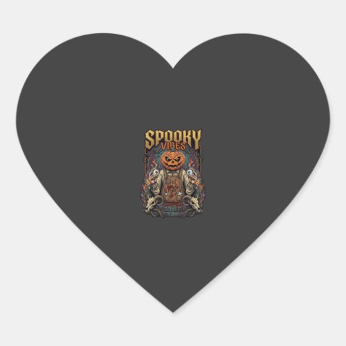 Spooky Vires Halloween Pumpkin Head Holding Eyebal Heart Sticker
