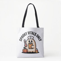 Spooky Vitals Only Ghost Nurse Halloween