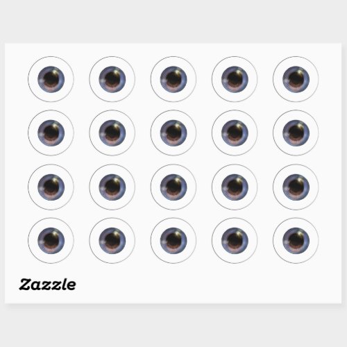 Spooky Weird Realistic Blue Eye Eyeball Halloween Classic Round Sticker