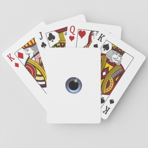 Spooky Weird Realistic Blue Eye Eyeball Poker Face Playing Cards