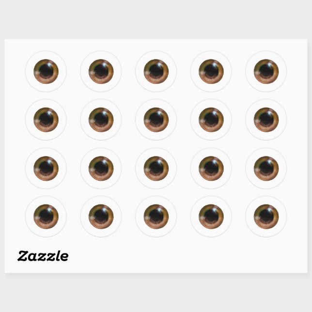 Spooky Weird Realistic Brown Eye Eyeball Halloween Classic Round Sticker (Sheet)