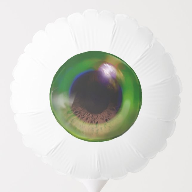 Spooky Weird Realistic Green Eye Eyeball Halloween Balloon (Back)