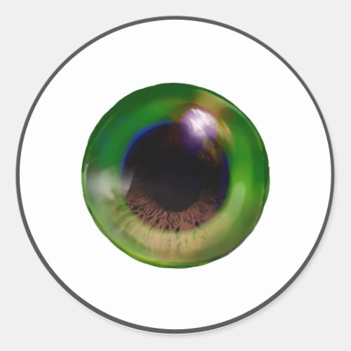 Spooky Weird Realistic Green Eye Eyeball Halloween Classic Round Sticker