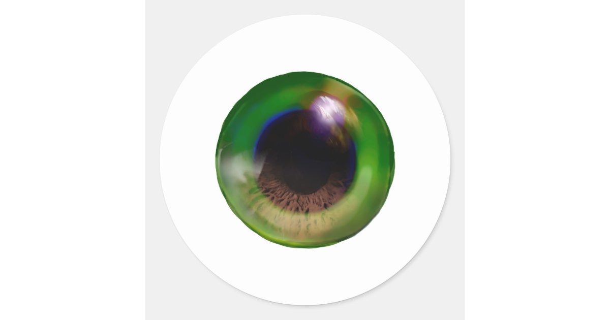 Spooky weird realistic green eye eyeball halloween classic round