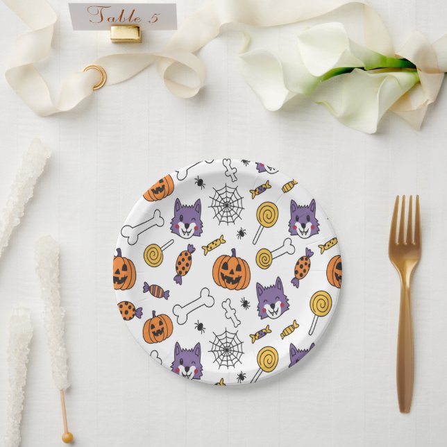 Spooky Werewolf Halloween Vibes Paper Plates (Wedding)