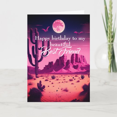 Spooky Western Halloween Birthday Best Friend Card