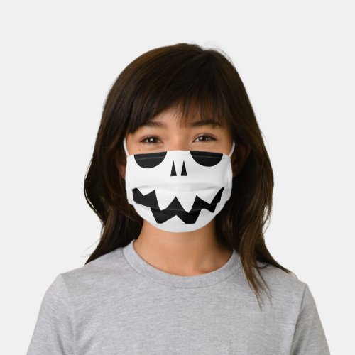 Spooky white skeleton skull scary Halloween Kids Cloth Face Mask
