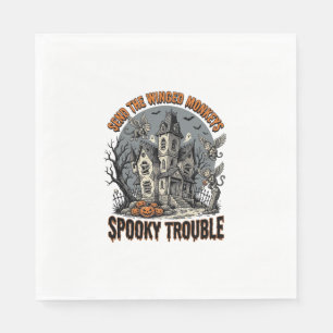 Spooky Winged Monkeys Haunted Halloween Shirt_1 Napkins
