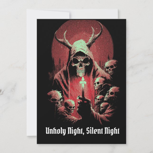 Spooky Winter Horror Devil Occult Holiday Card (Front)