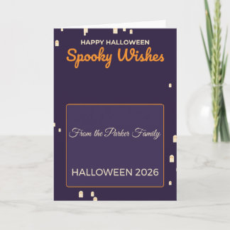 Spooky Wishes Ghosts Happy Halloween Greeting Card