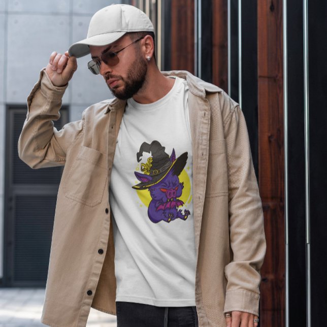 Spooky Witch Bat Cartoon   T-Shirt (Creator Uploaded)