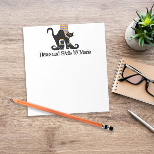 Spooky Witch Cat Personalized Halloween Desk  Notepad