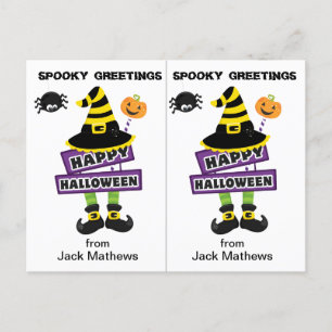 Spooky Witch Greetings School Party Halloween Card
