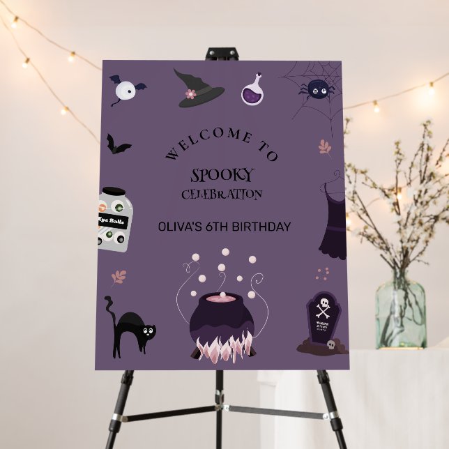 Spooky witch Halloween Birthday Party   Foam Board (In Situ (Stand))