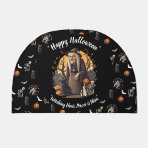 🚪 Spooky Witch Halloween Doormat 🎃👻black- 🎃,