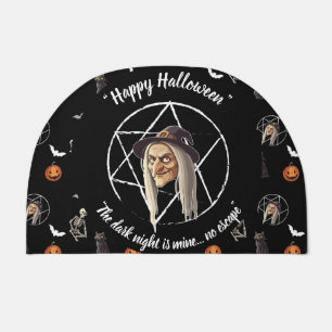 🚪 Spooky Witch Halloween Doormat 🎃👻black- 🎃