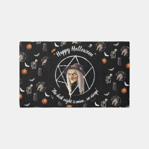🚪 Spooky Witch Halloween Doormat 🎃👻black- 🎃 Outdoor Rug