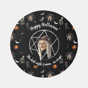 🚪 Spooky Witch Halloween Doormat 🎃👻black- 🎃 Outdoor Rug