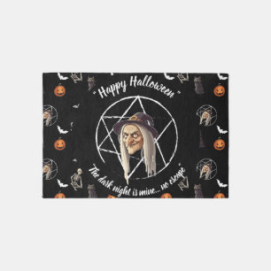 🚪 Spooky Witch Halloween Doormat 🎃👻black- 🎃 Outdoor Rug