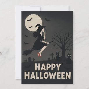 Spooky Witch Halloween Greeting Card