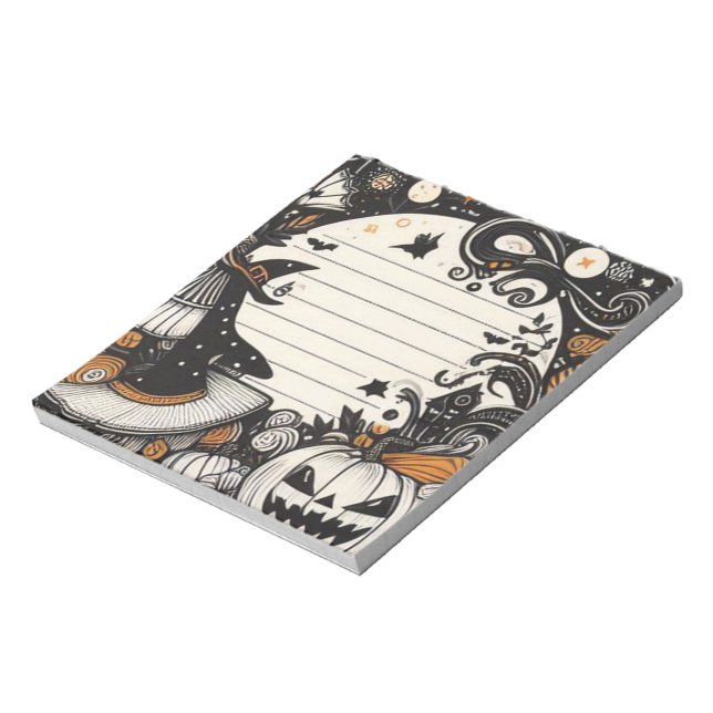 Spooky Witch Halloween Notepad (Rotated)