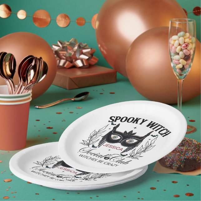Spooky Witch Halloween Party 30Th Birthday Paper Plates (Multi)