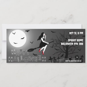 Spooky Witch Halloween Party Invitation