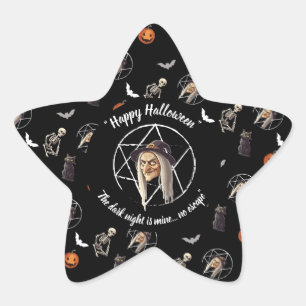 🕷️ Spooky Witch Halloween Stickers 🎃 black 👻