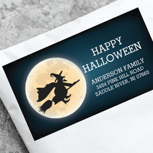 Spooky Witch Happy Halloween Return Address Label