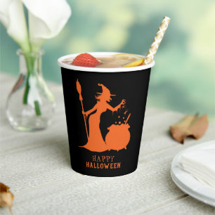 Spooky Witch Spider Frog Potion Halloween Party Pa Paper Cups