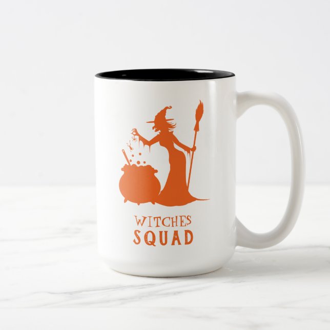 Spooky Witch Spider Frog Potion Halloween Party Two-Tone Coffee Mug (Right)