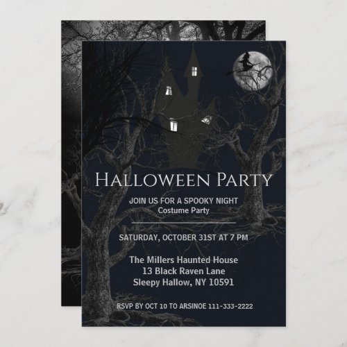 Spooky Witches Forest Halloween Party Invitation