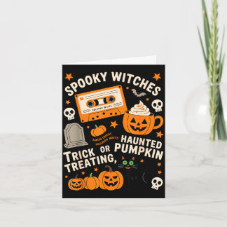 Spooky witches halloween retro cassette tape dark card
