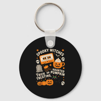 Spooky witches halloween retro cassette tape dark keychain