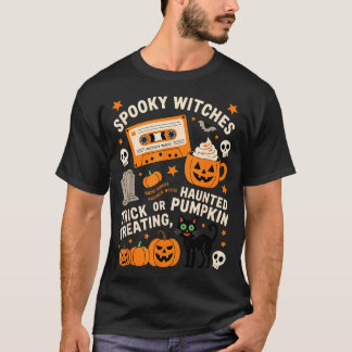 Spooky witches halloween retro cassette tape dark T-Shirt