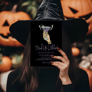 Spooky Witchy Cocktail Halloween Party Invitation