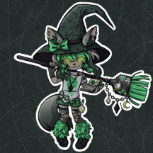 Spooky Y2K Wolf Witch
