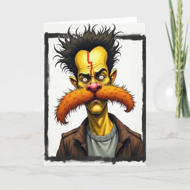 Spooky Yellow Face Card (Front)