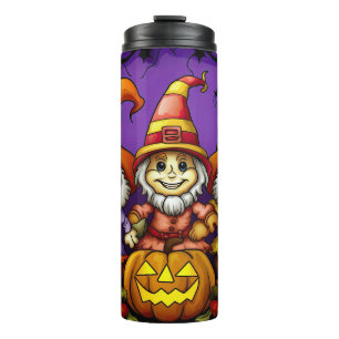 Spooky Yet Adorable Happy Skeleton Gnomes Thermal Tumbler