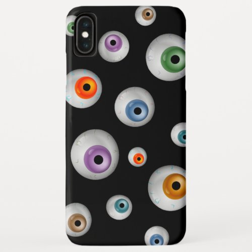 Spooky Zombie Bloodshot Eyeballs Black iPhone XS Max Case