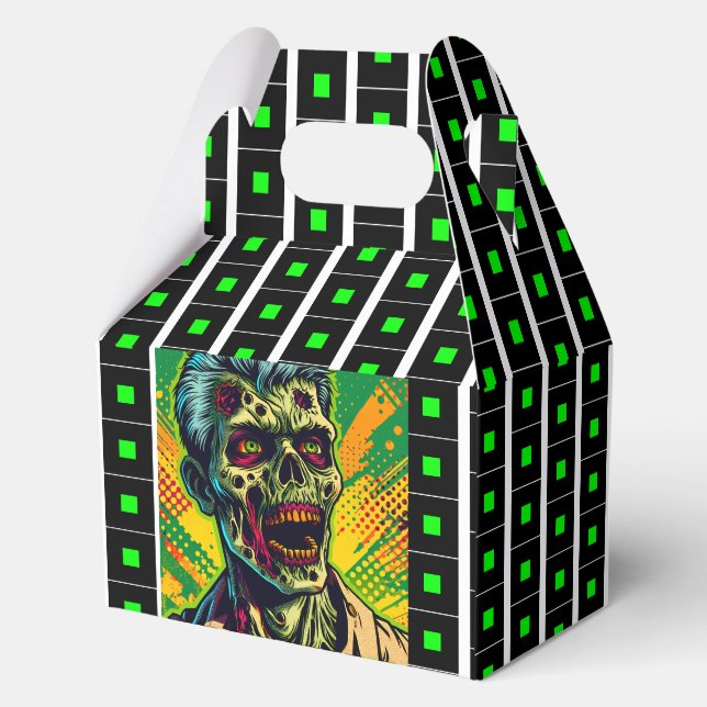 Spooky Zombie Halloween Party Favor Boxes (Back)