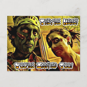 Spooky Zombie Halloween Party Invitation Postcard