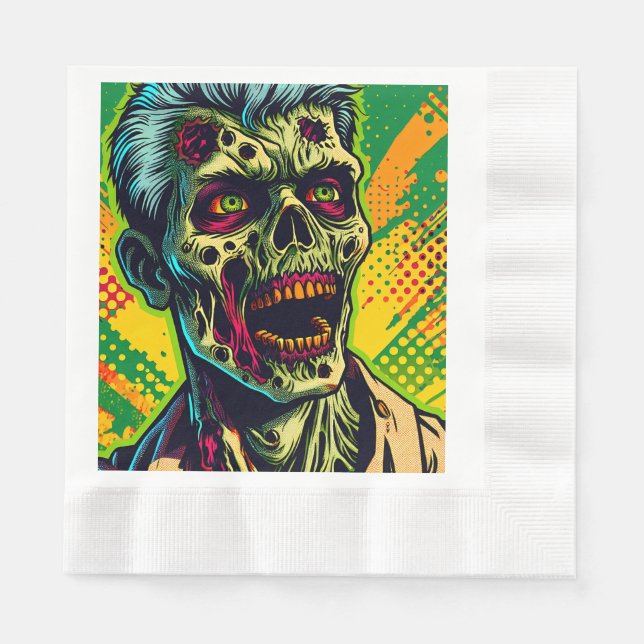 Spooky Zombie Halloween Party Napkins (Front)