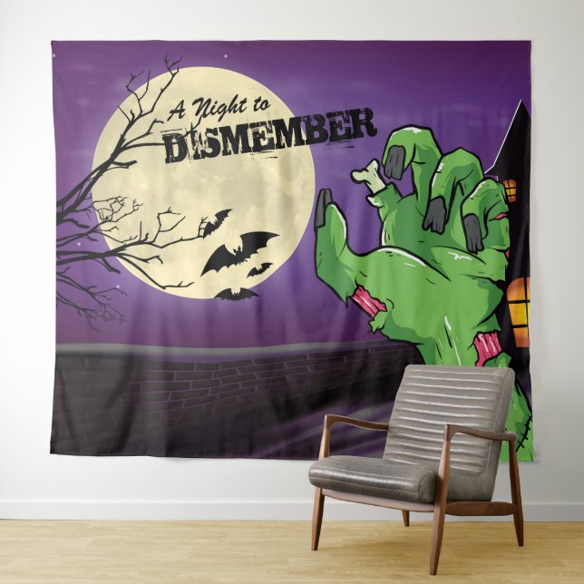 Spooky Zombie Halloween Party Photo Backdrop (In Situ (Horizontal))