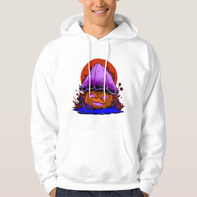 spooky zombie mushroom retro Halloween party Hoodie (Front)